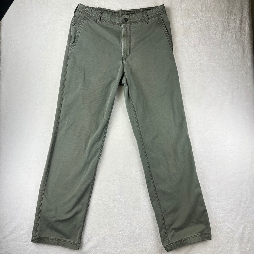 Timberland Chino Pants Mens 34/34 Regular Olive Green Trousers Cotton Twill